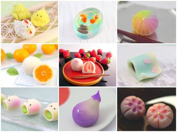 Dưới bàn tay của nghệ  nhân Wagashi có hình dáng và màu sắc cực kỳ bắt mắt