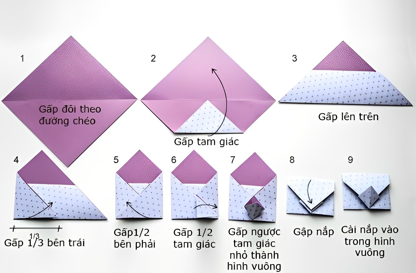 Các bước gấp phong thư đơn giản dành cho người mới bắt đầu